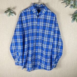 Jos. A. Bank > Blue Plaid Button Down Shirt Large